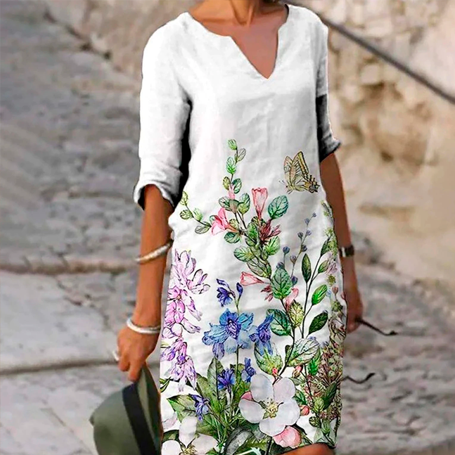 Elegant Long Dress With Floral Print